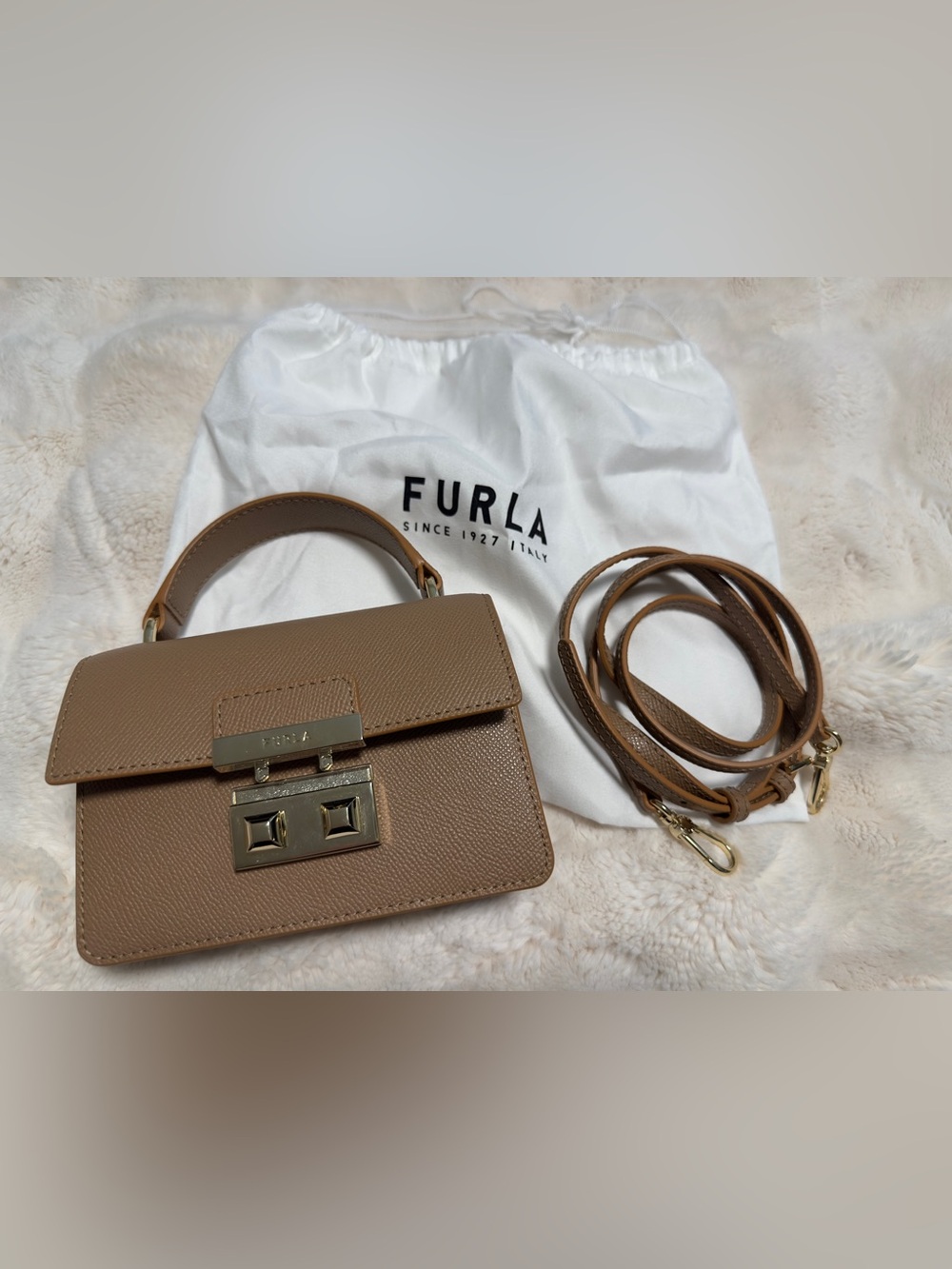 Furla Bella Mini Top-Handle Bag in Taupe